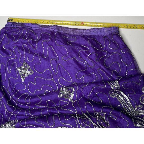 tan chho Women’s 100% Silk Beaded Purple Set Suit Costume Small Vintage 20s - Picture 10 of 13